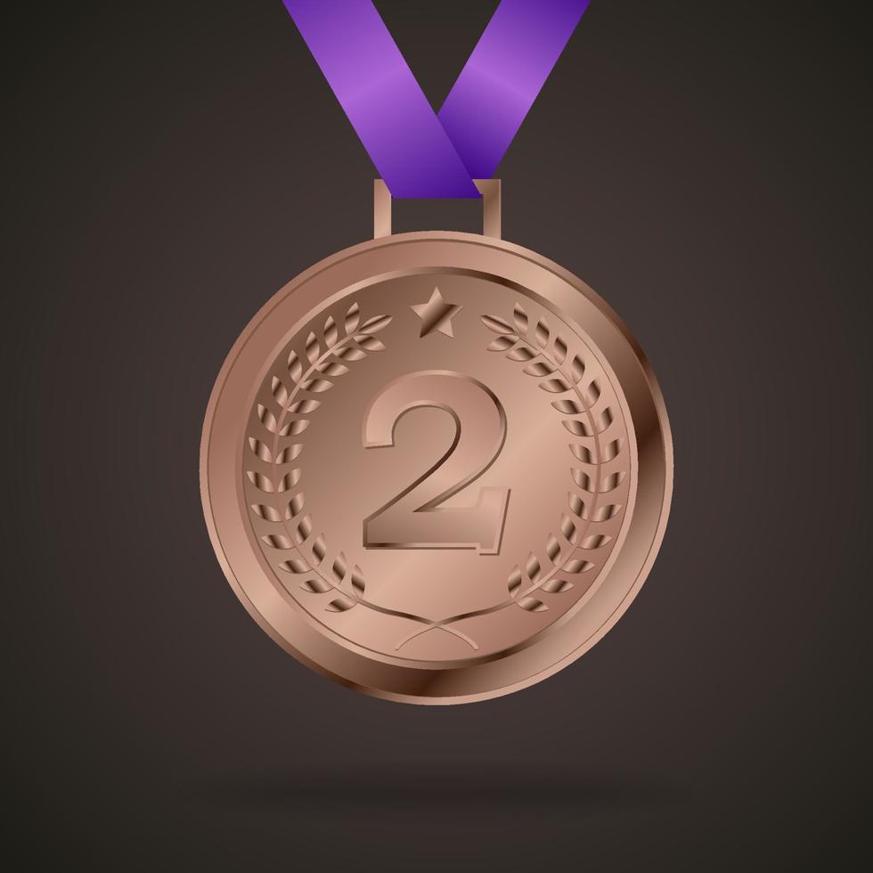 Bronze medal isolated on a background vector