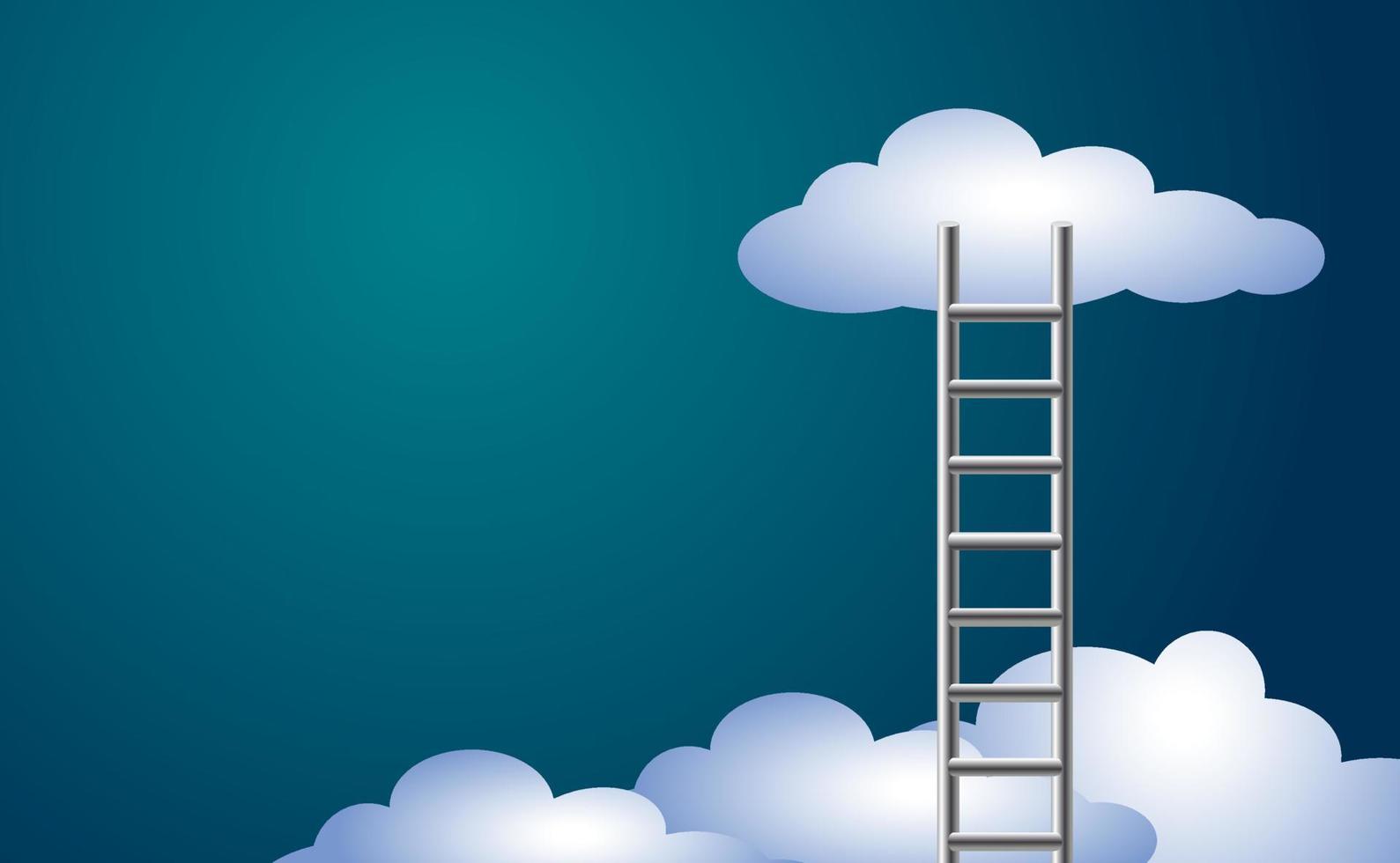 Vector illustration of the ladder to the dream, the ladder to the concept of success