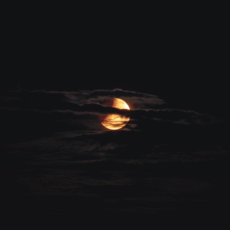 Full moon with clouds, in The Netherlands. photo