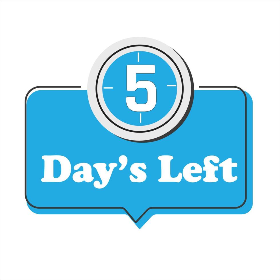 2 days left badge, for promotion, sale, template, flyer, banner, poster and other vector