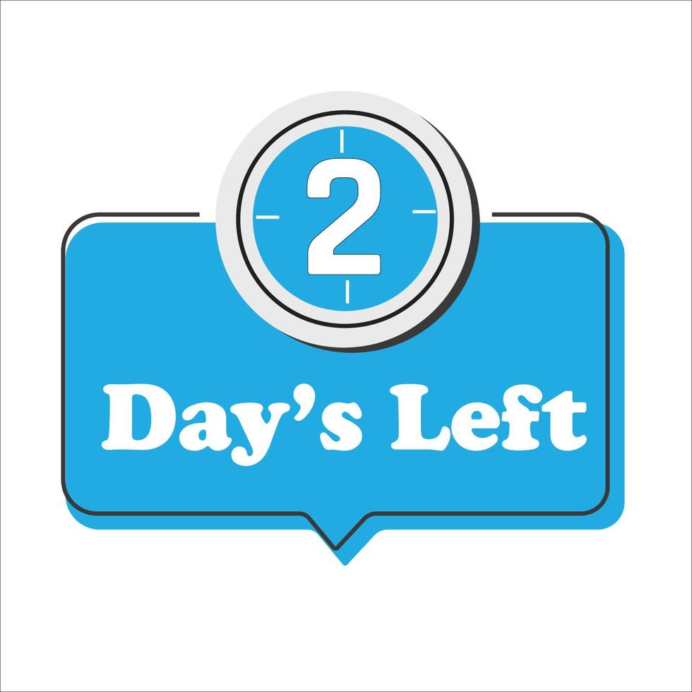 2 days left badge, for promotion, sale, template, flyer, banner, poster and other vector