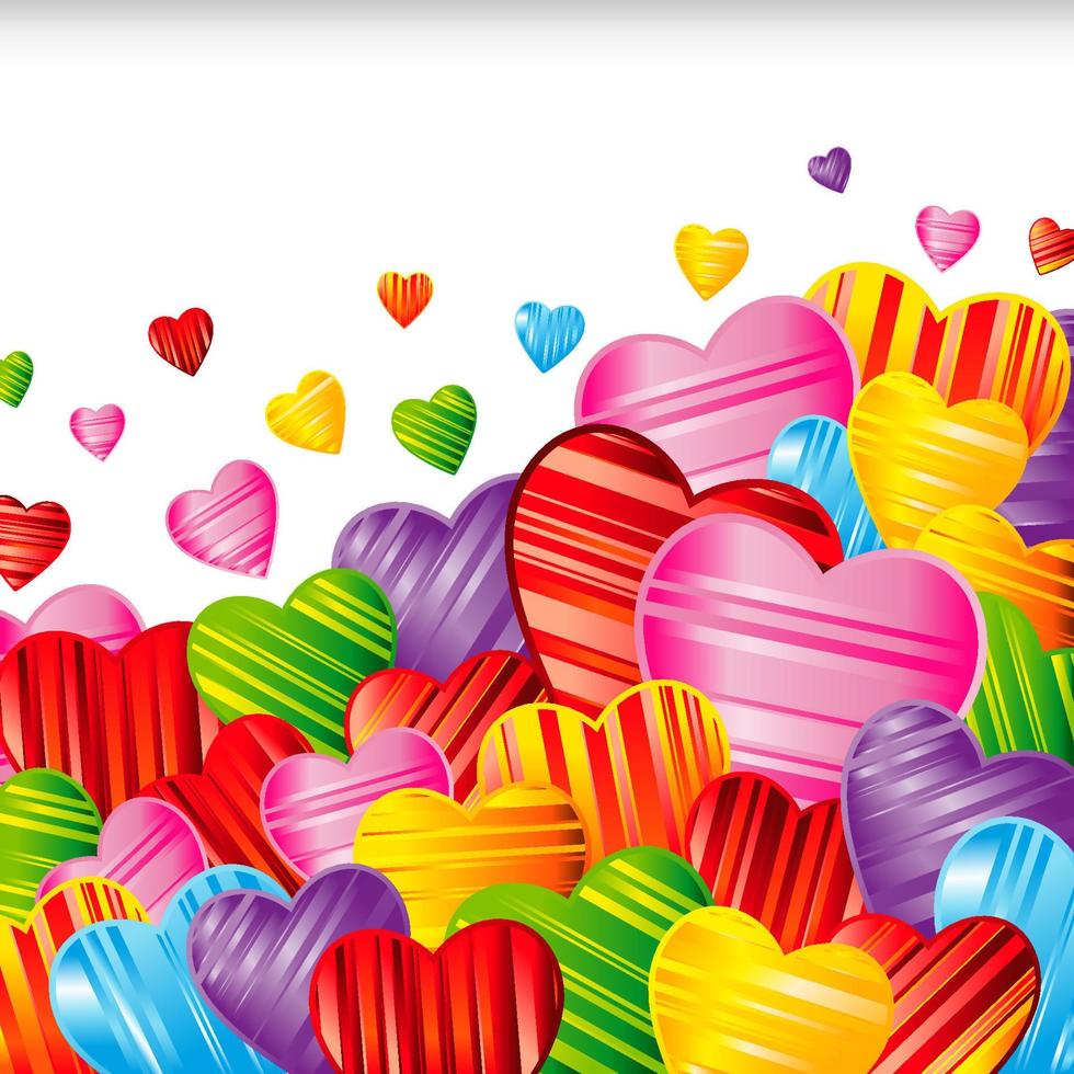 Vector Valentine's day background with striped pattern hearts , design illustration.