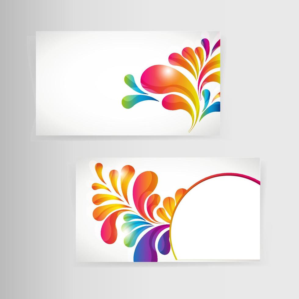 Sample business card with bright teardrop-shaped arches. vector