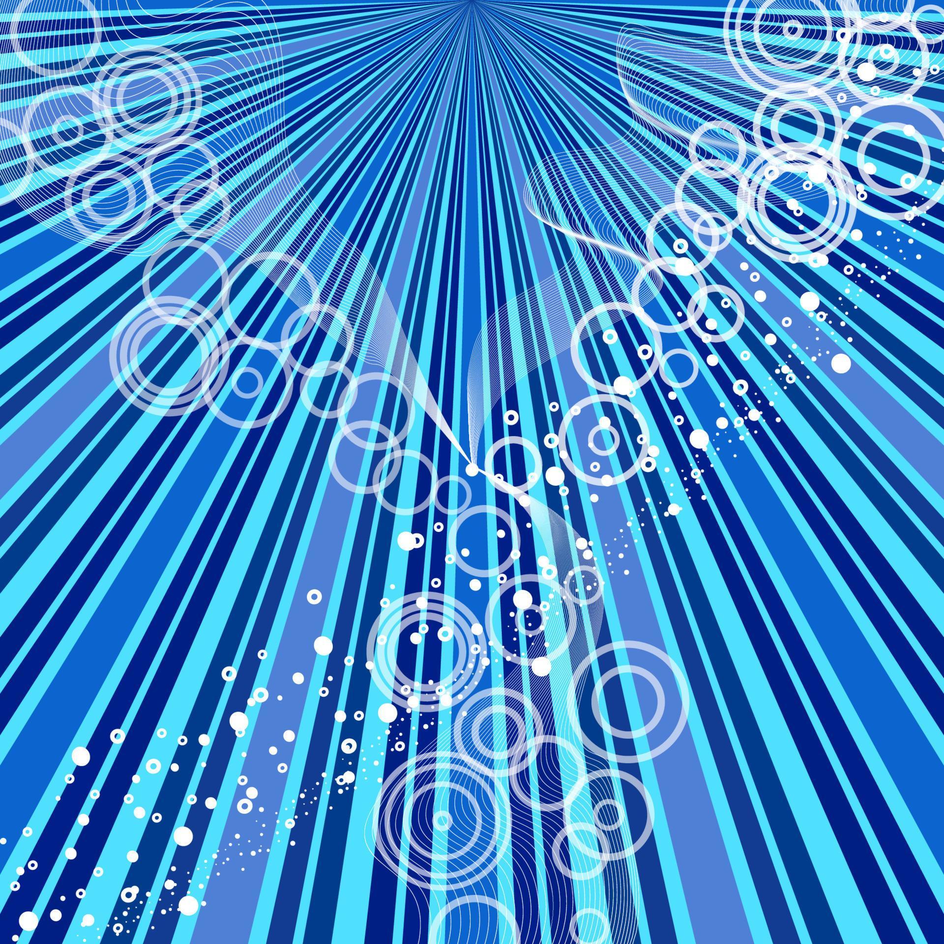 rays-blue-striped-pattern-with-white-wave-lines-and-circles-abstract