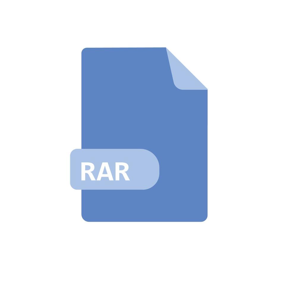 RAR file icon. Flat icon design illustration. Vector icon RAR