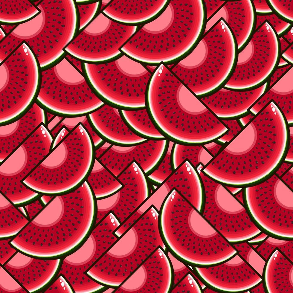 sandías de patrón de frutas sin costuras. vector