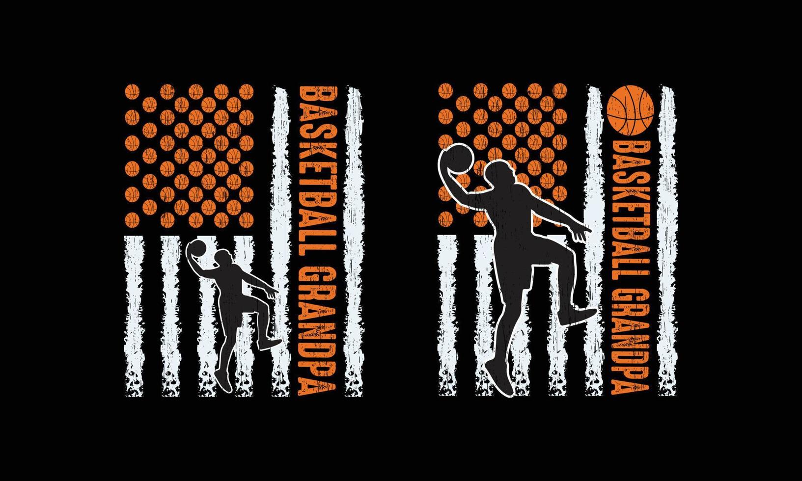 Basketball Grandpa USA Flag T Shirt Design. vector