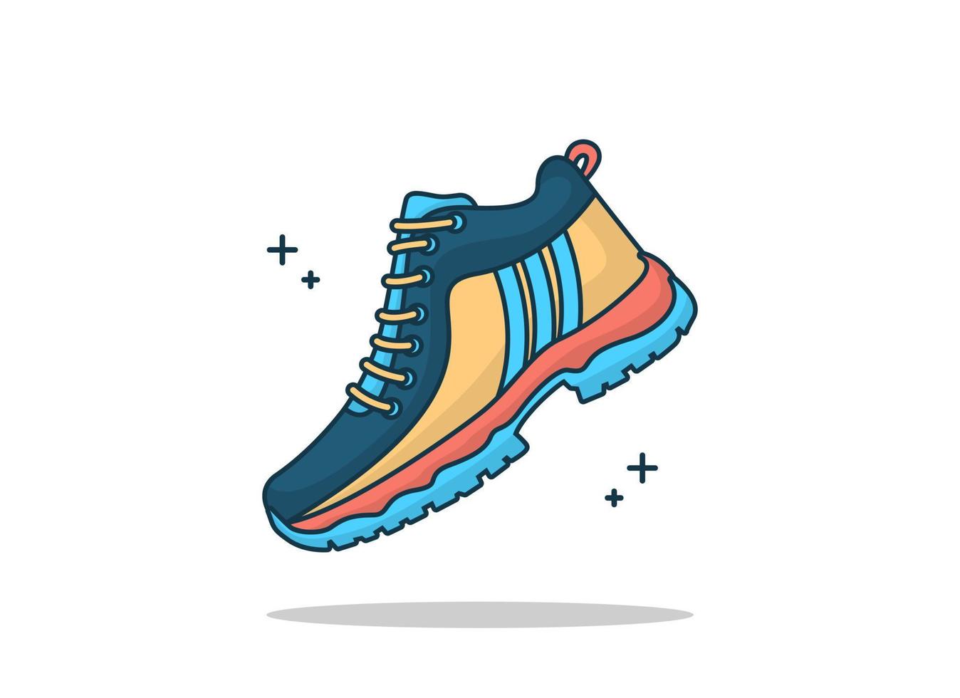 Flat design style adventure and camping shoes vector