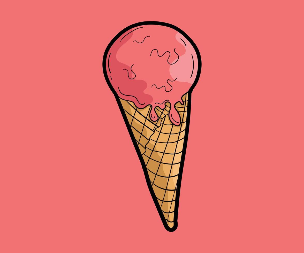 Ice Cream Hand Drawn Doodle Style vector