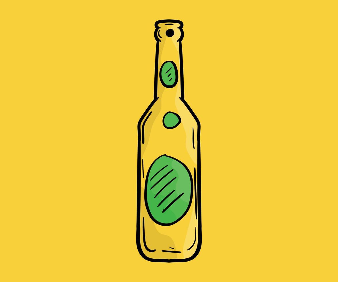 cerveza alcohol doodle estilo dibujado a mano vector