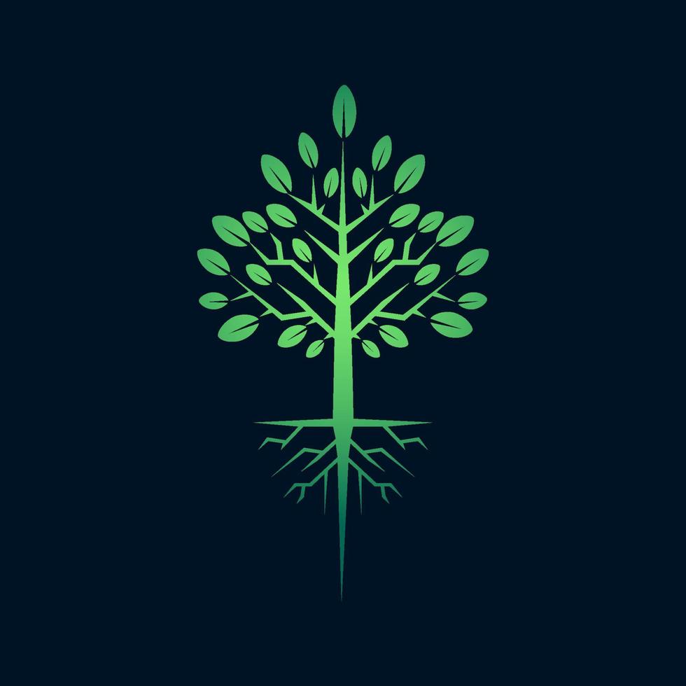 Tree icon concept of a stylized tree with leaves vector