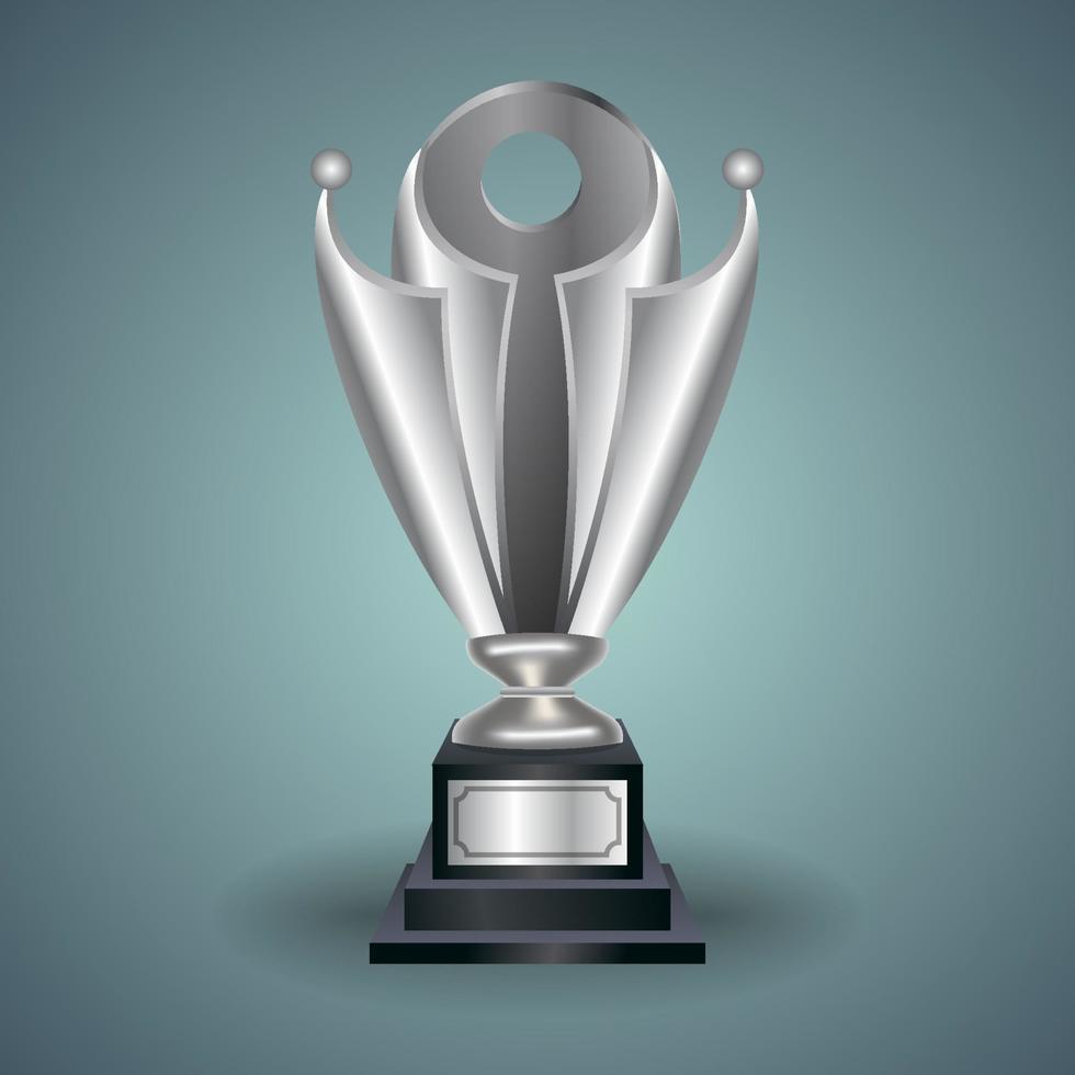 Titanium trophy Mockup vector