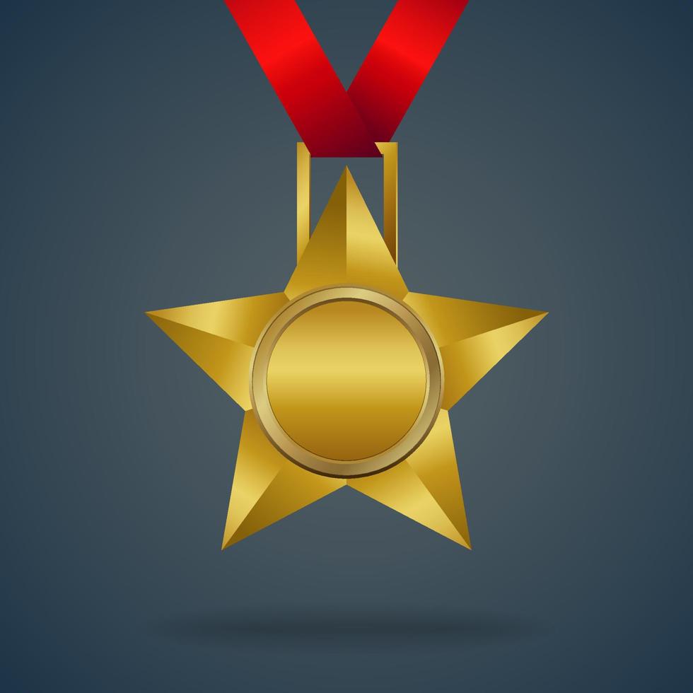 golden medal isolated on a grey background vector