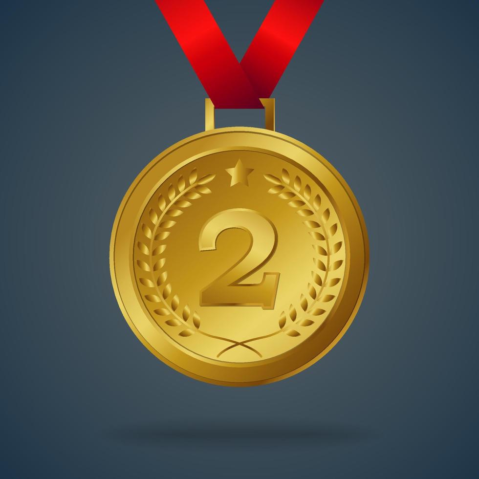 Golden Medal Mockup vector