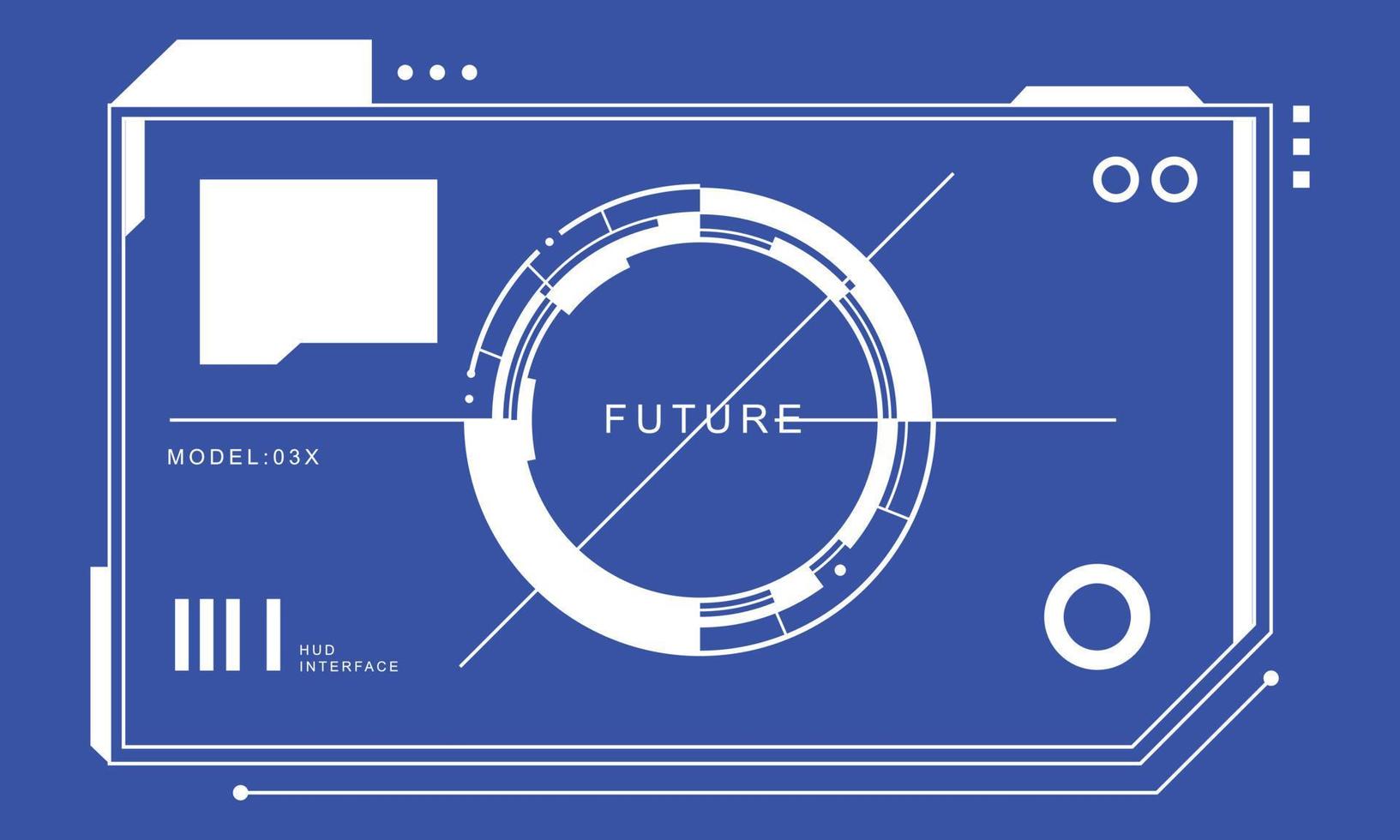 High technology HUD user interface. sci-fi futuristic display with detail for modern monitor screen in vector. Target shape for element design illustration. vector