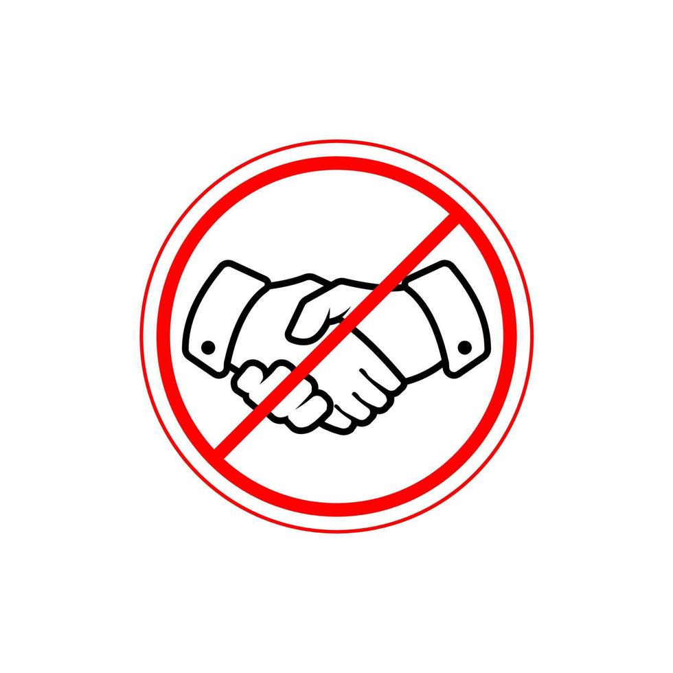 No handshake icon sign symbol. No dealing. No collaboration vector