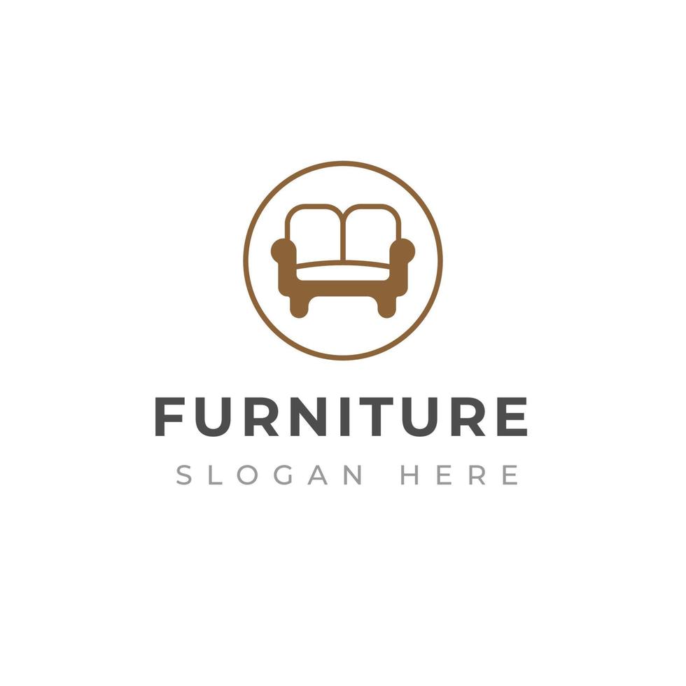 Creative furniture logo design template. Sofa logo design vector