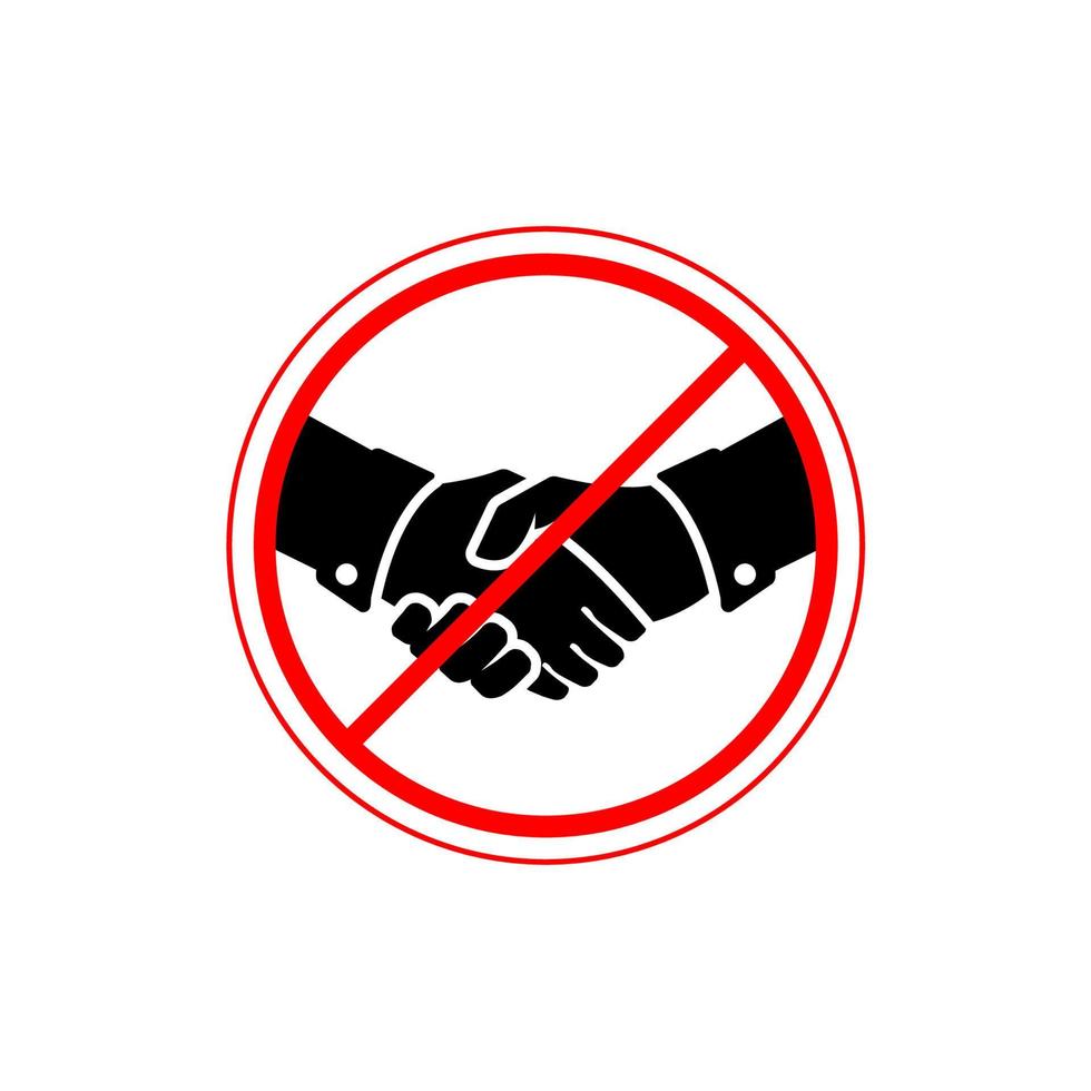 No handshake icon sign symbol. No dealing. No collaboration vector