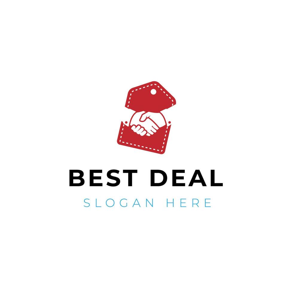 Best deal logo design template. Best deal sign isolated on the hang tag vector