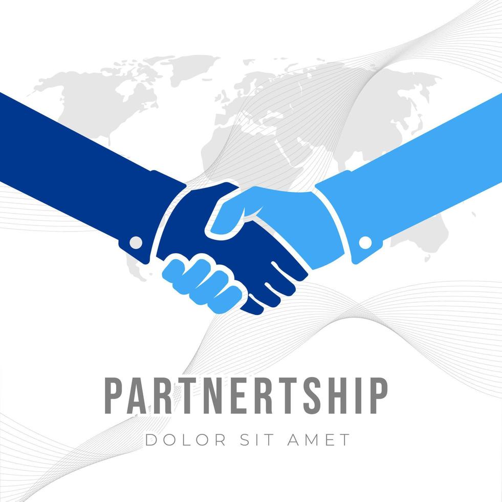 Handshake and partnership collaboration poster background design vector