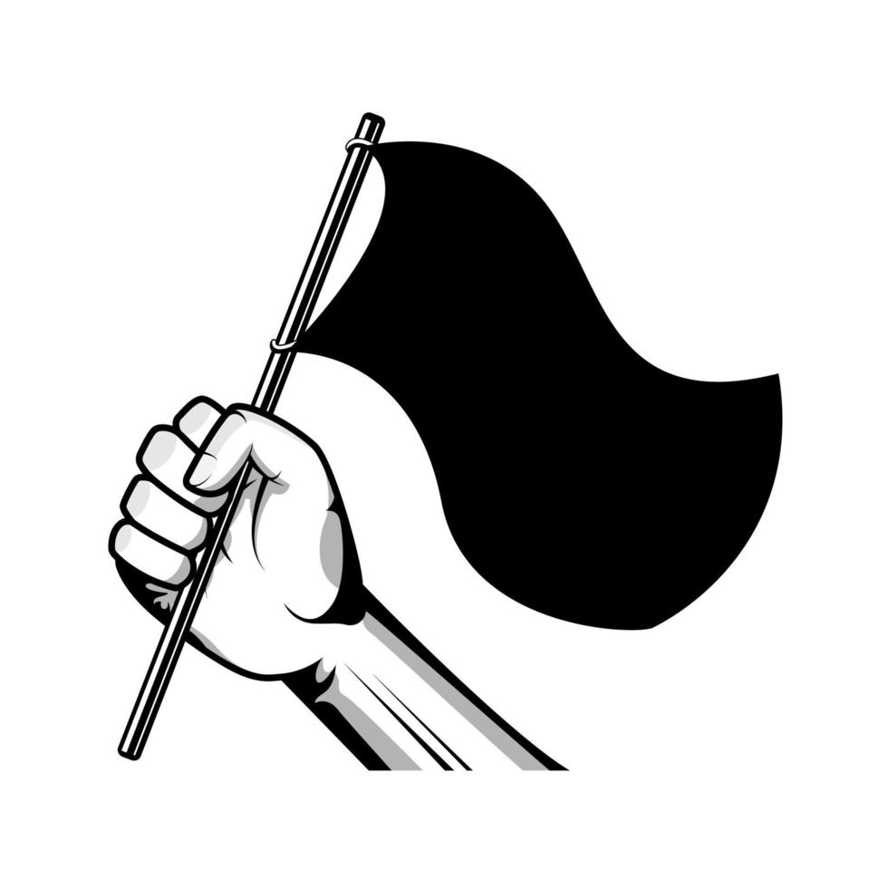 mano sujetando la bandera ilustración aislado sobre fondo blanco. vector