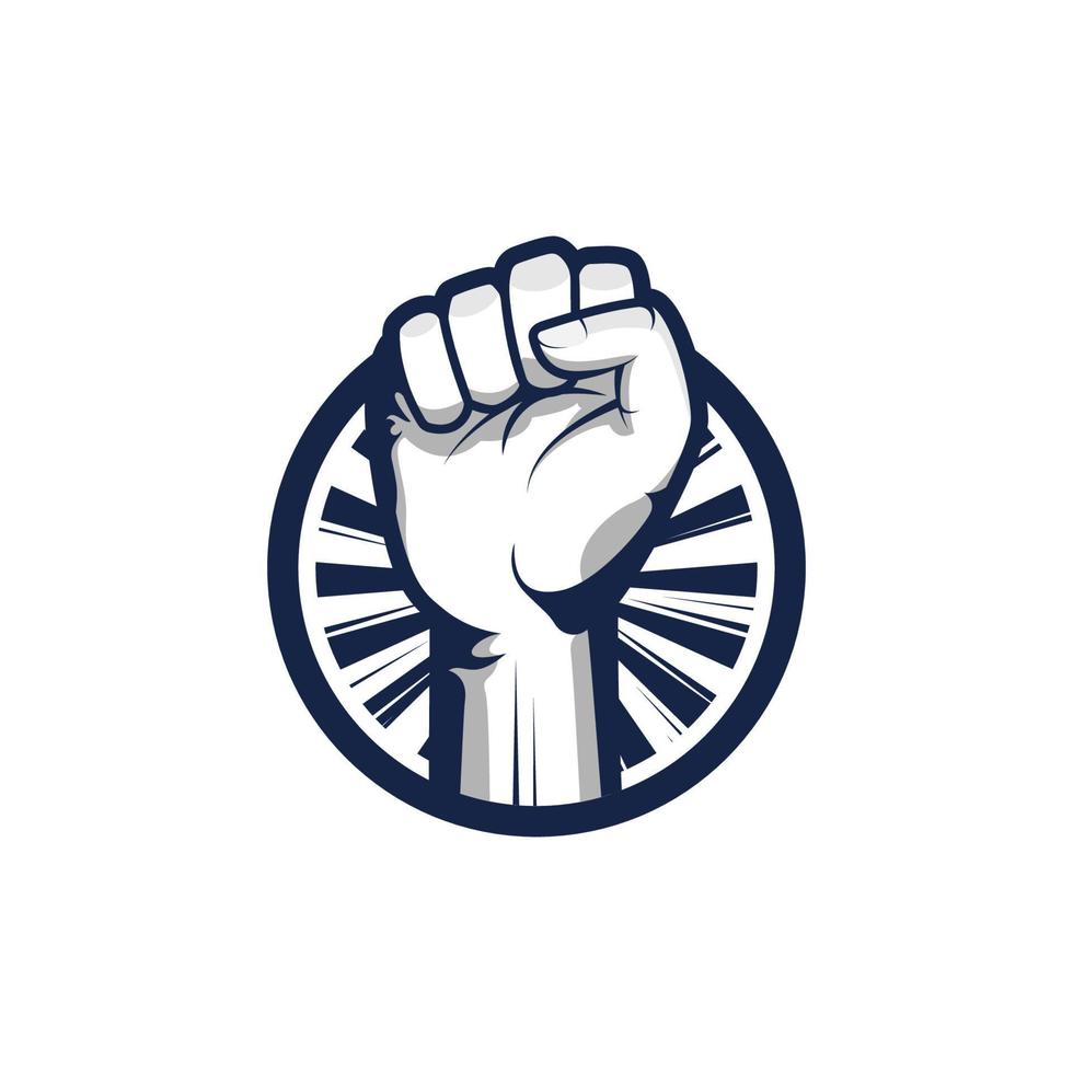 Clenched fist hand vector illustration. Revolution illustration for poster design.