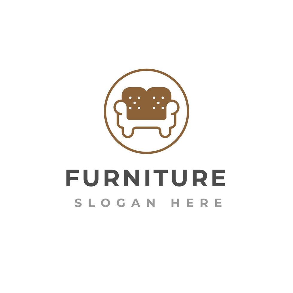 Creative furniture logo design template. Sofa logo design vector