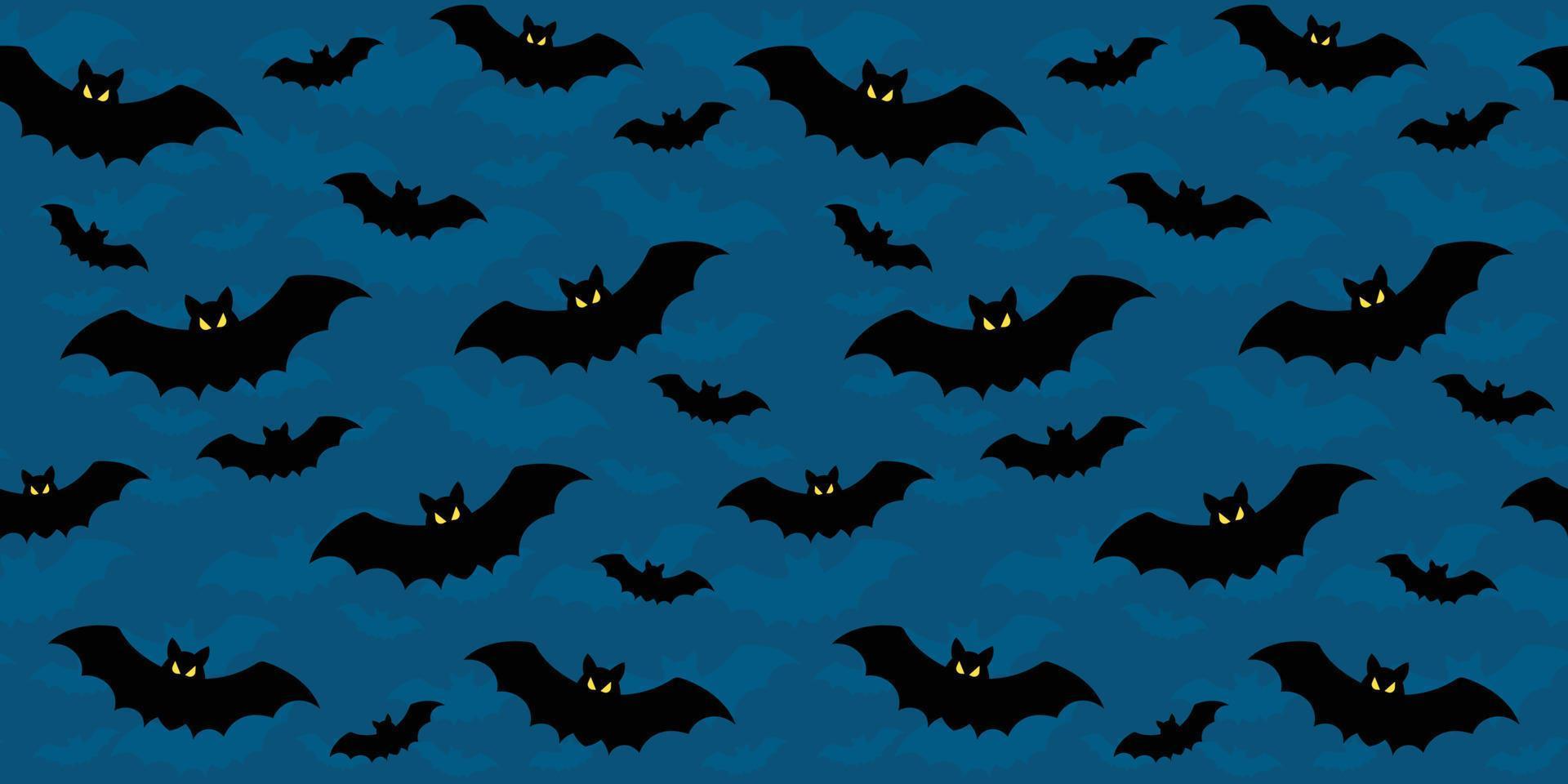 Blue seamless bat background for halloween vector