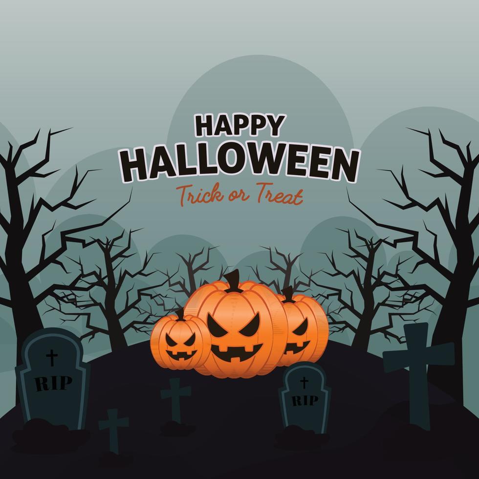 Square halloween background banner for social media post vector