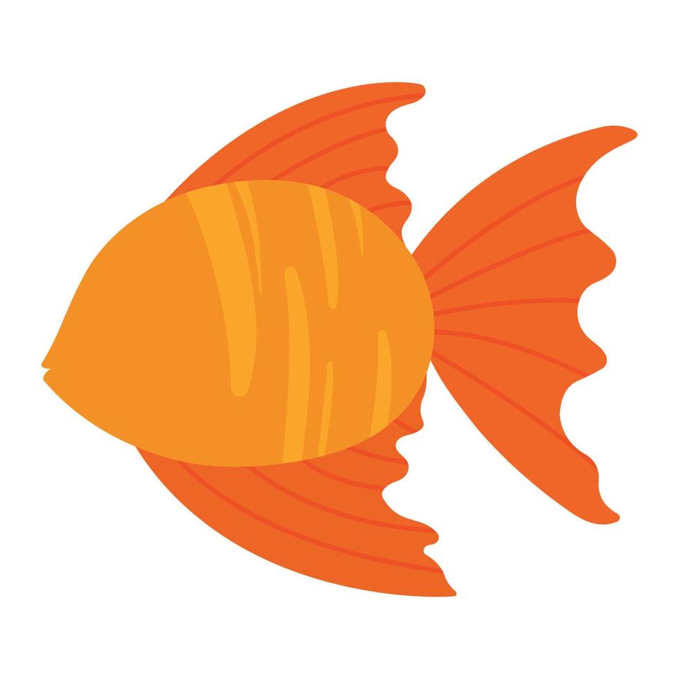 Orange Gold Fish Cartoon Animated Icon Clipart Faceless without Face vector