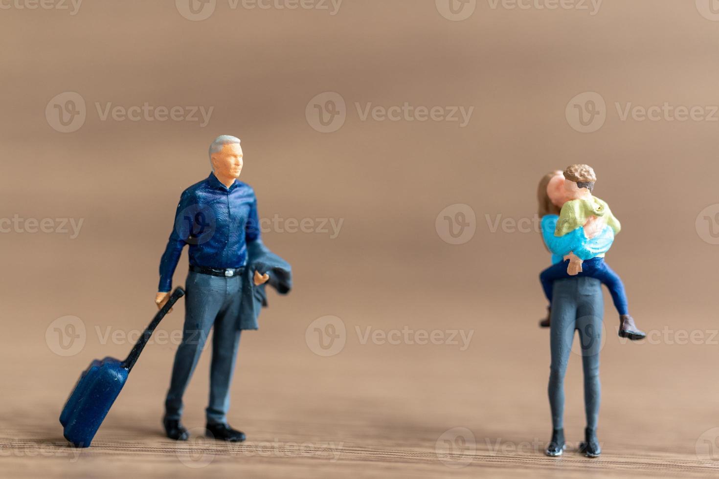 Happy family talking getting ready to go travel,family day concept photo