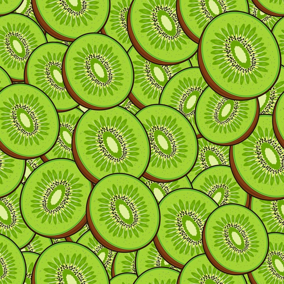 Seamless fruit pattern kiwies. vector