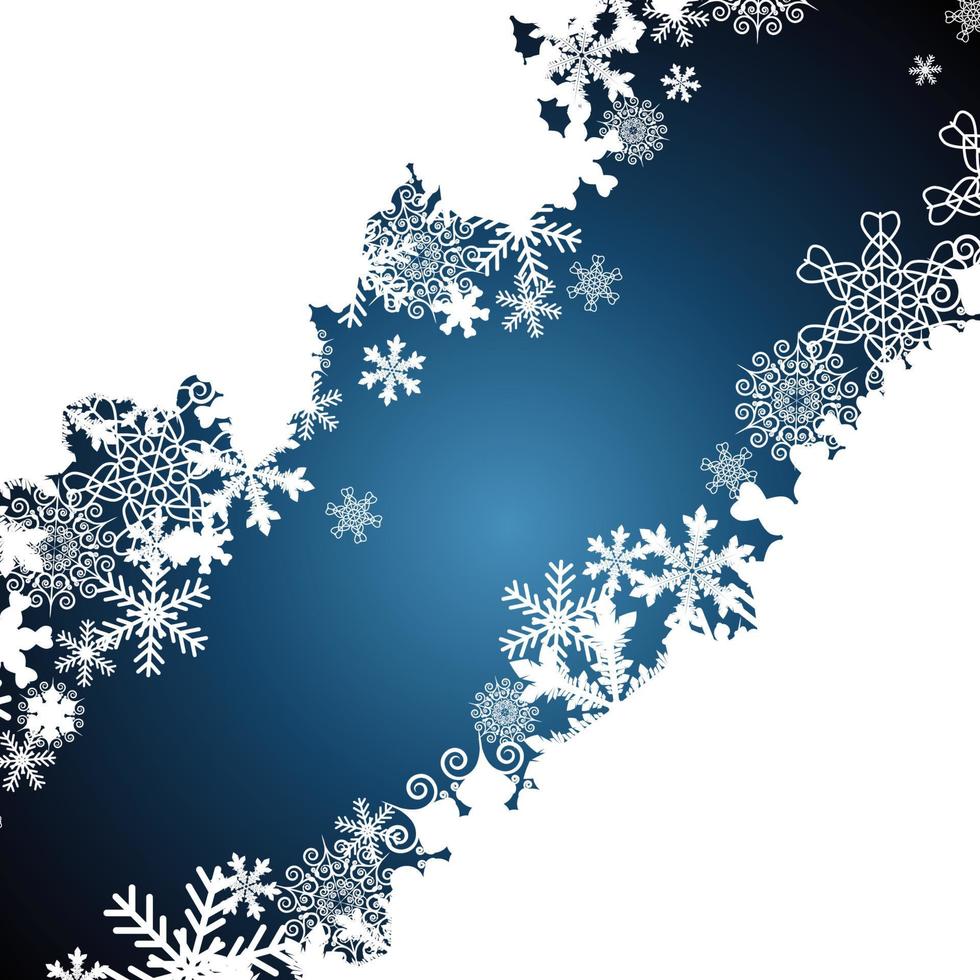 borde de navidad, fondo de diseño de copos de nieve. vector