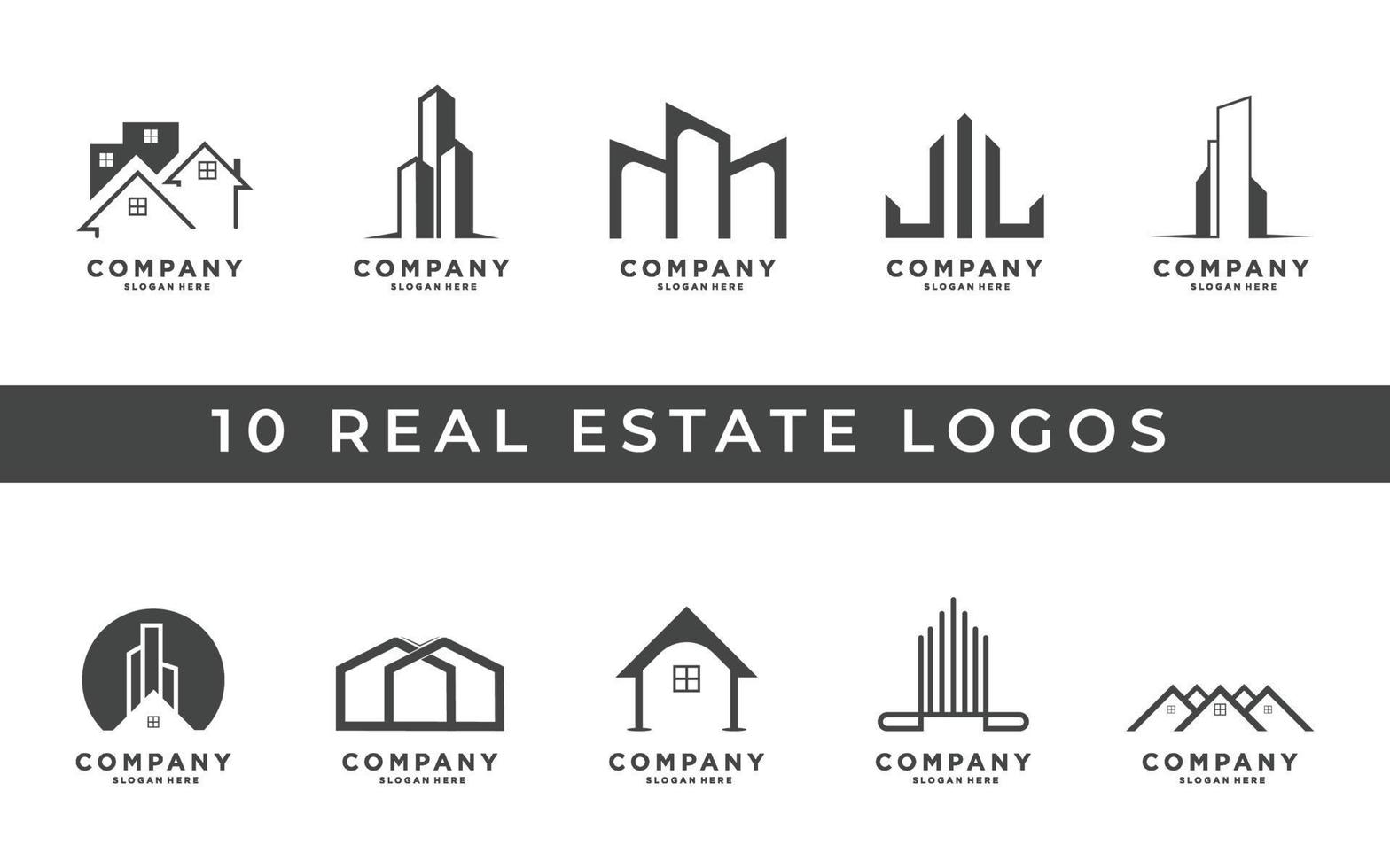 Real  estate logo design set template vector