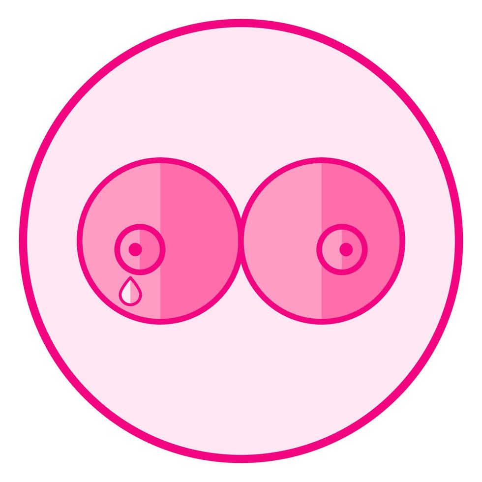 Breastfeeding. Pink baby icon on a white background, line art vector design.
