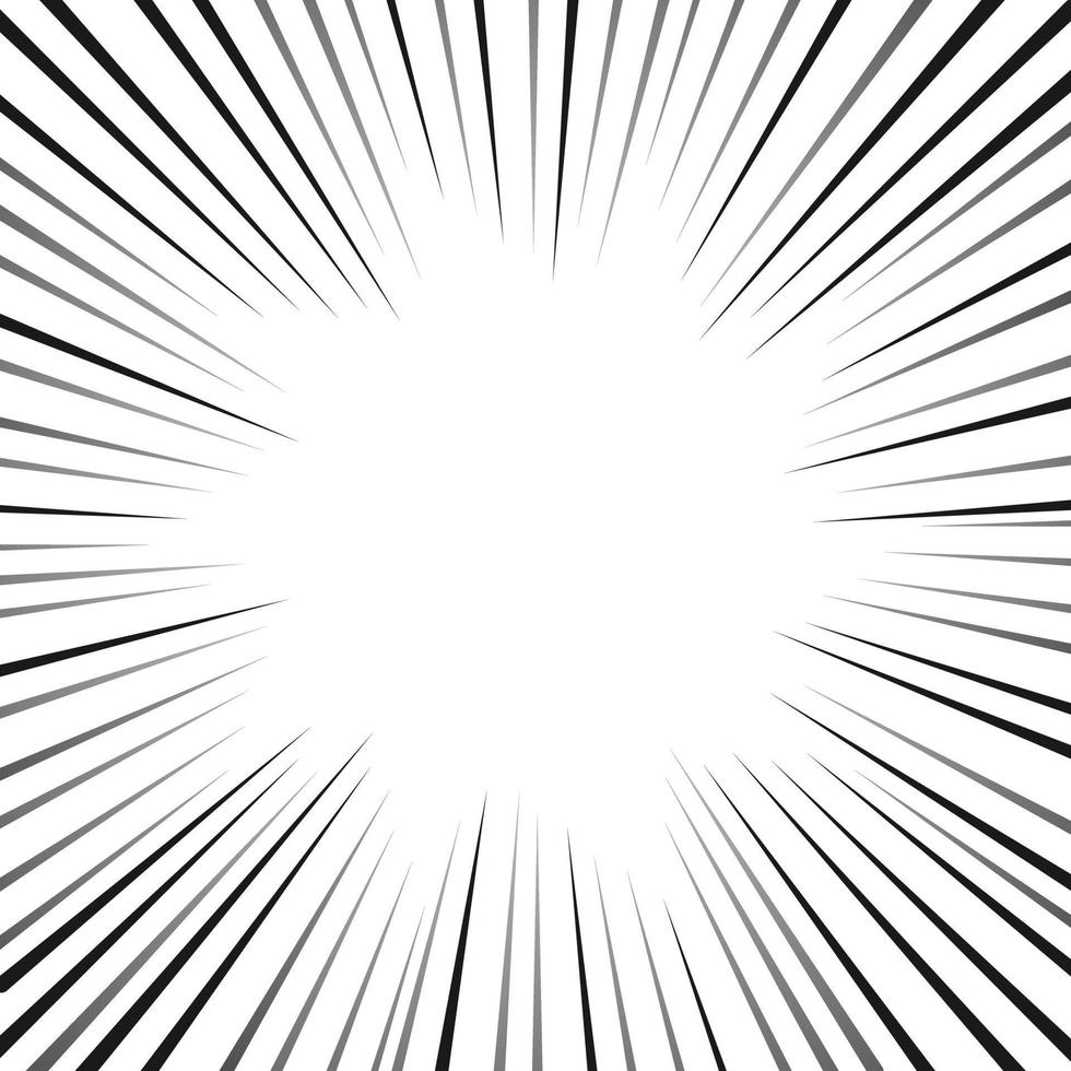 Background from black high-speed lines. Radial graphic effect for comics. vector