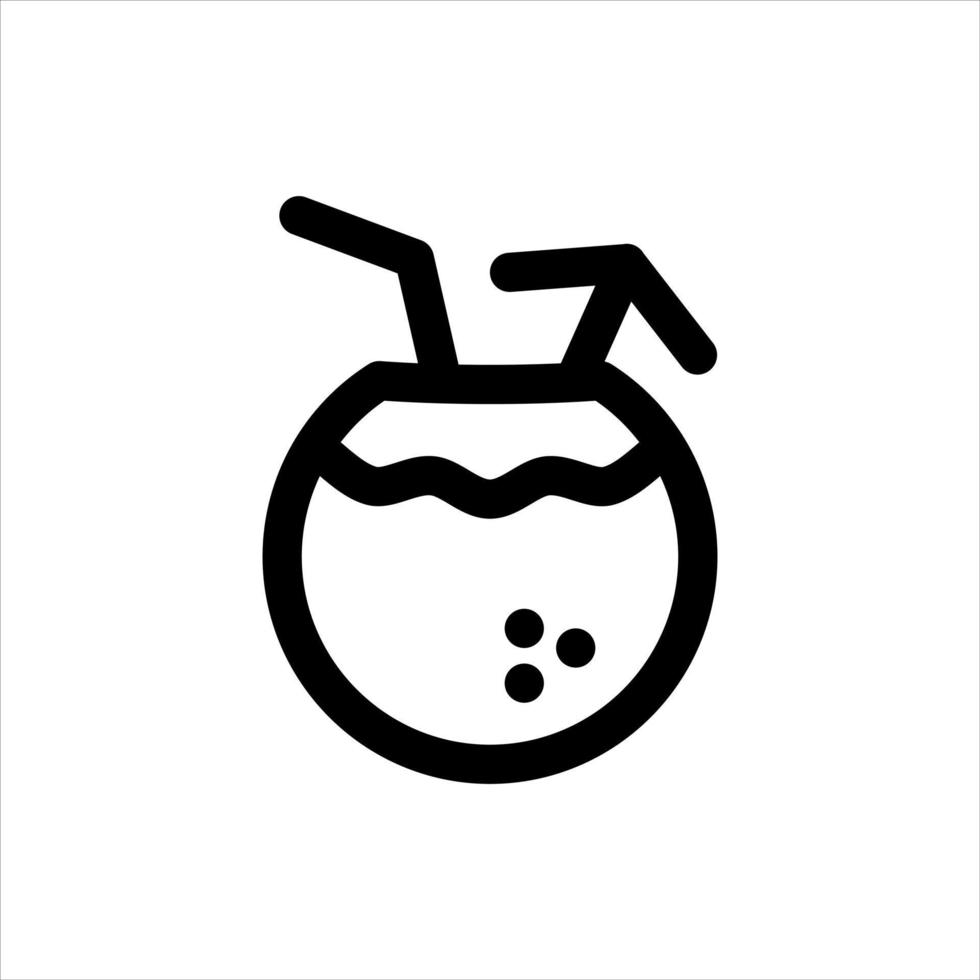 Coconut icon, Outline style, Vector Editable