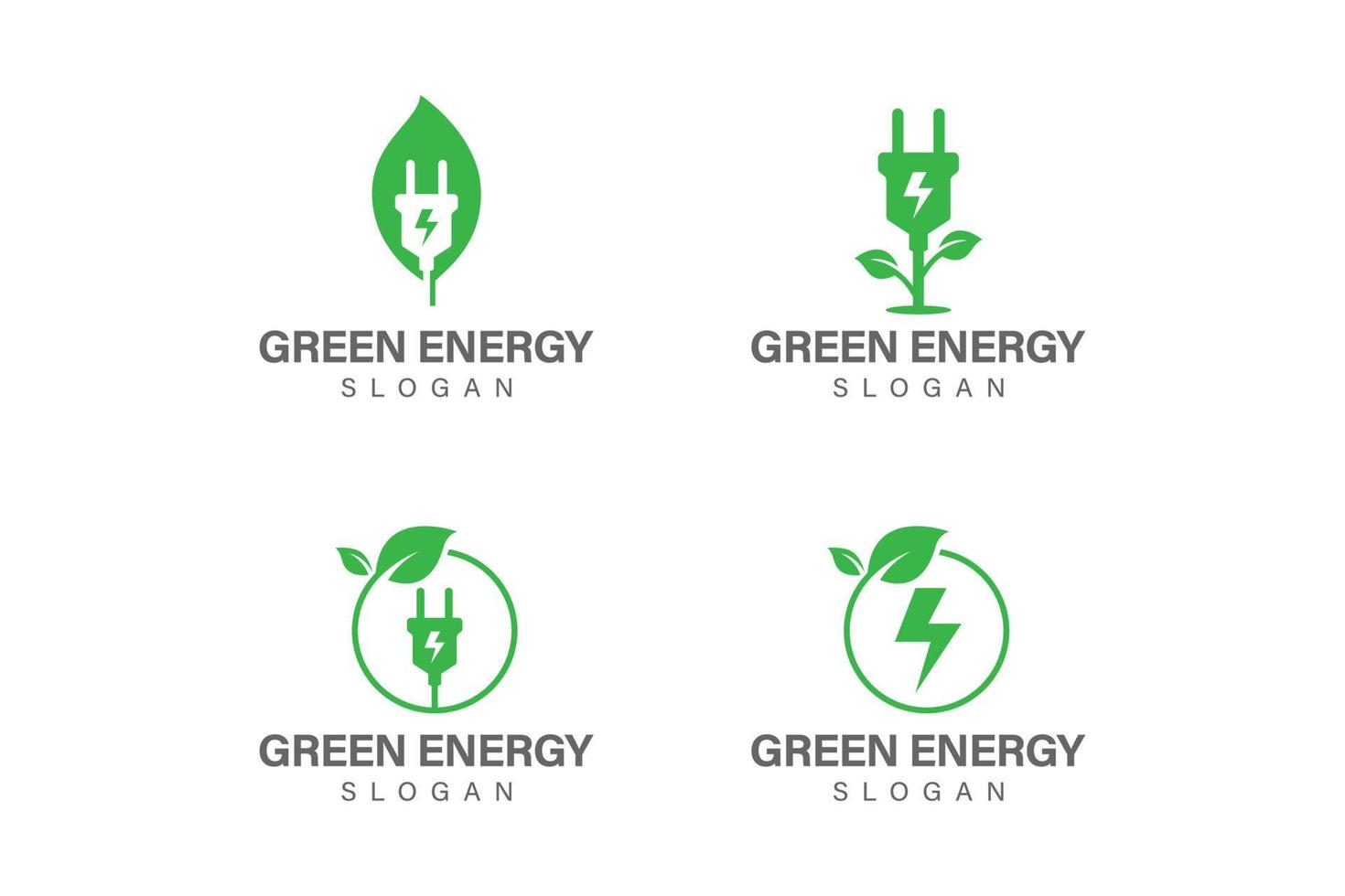 colección de logotipos de energía verde vector