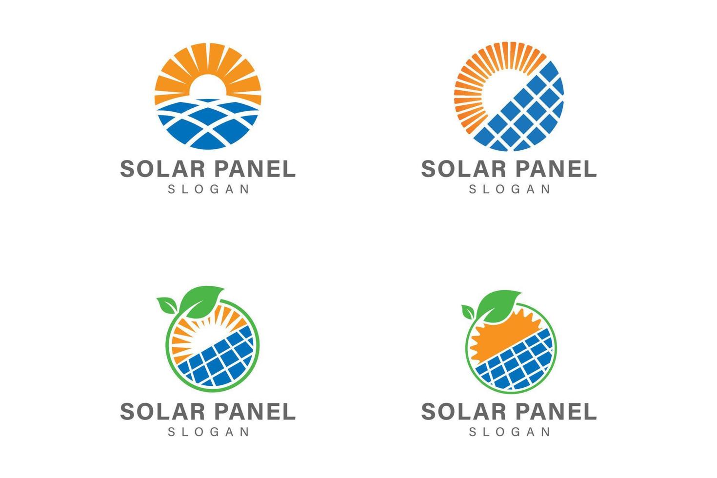 Solar panel logo collection vector