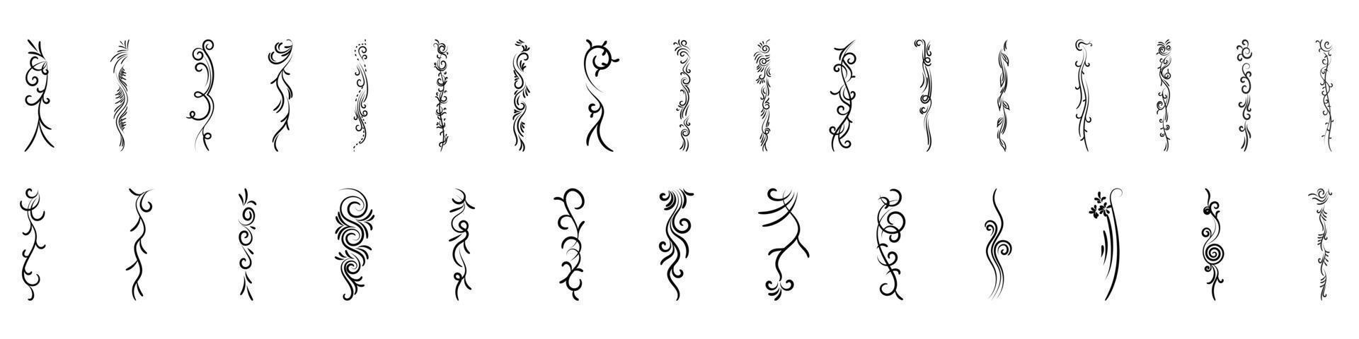 Vector set of vintage styled calligraphic elements or flourishes, Design Elements, Large Collection of Hand Drawn Vector Design Elements, Big collection of decorative elements, sketched design element