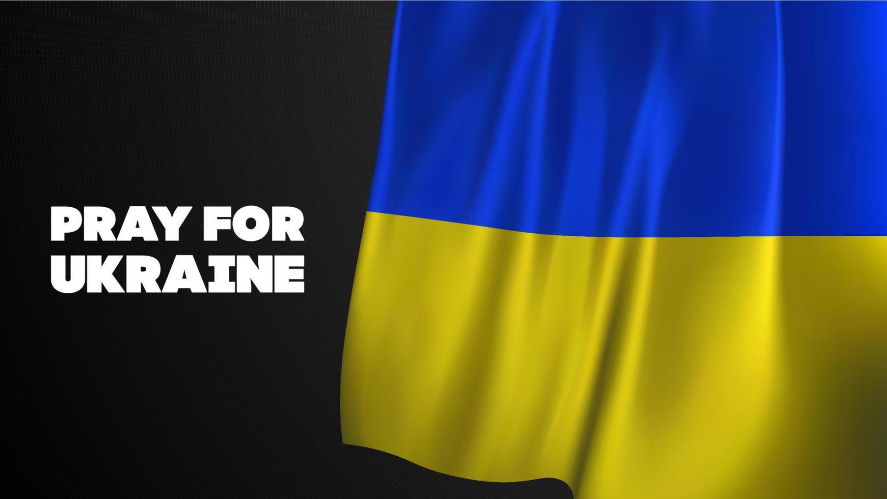 Blue yellow ukrainian flag with stop war in ukraine lettering. Stop Russia agression against Ukraine. vector