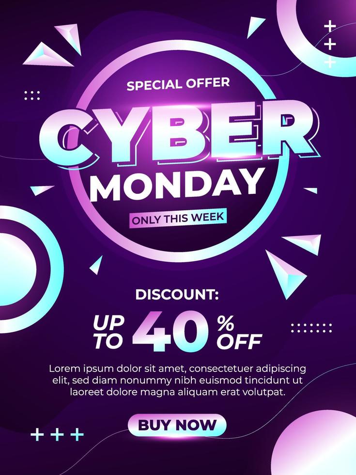 Modern Cyber Monday Poster vector