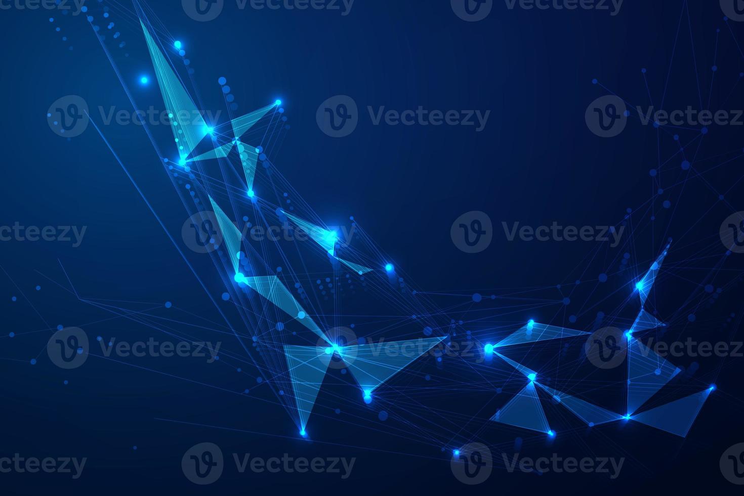 Abstract connecting dots, Polygonal background, connection technology design, photo