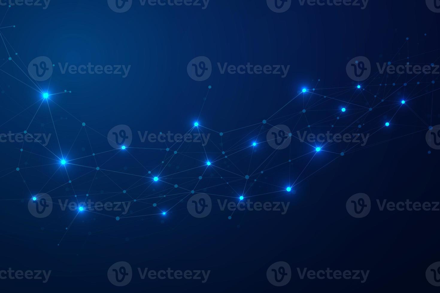 Abstract connecting dots, Polygonal background, connection technology design photo