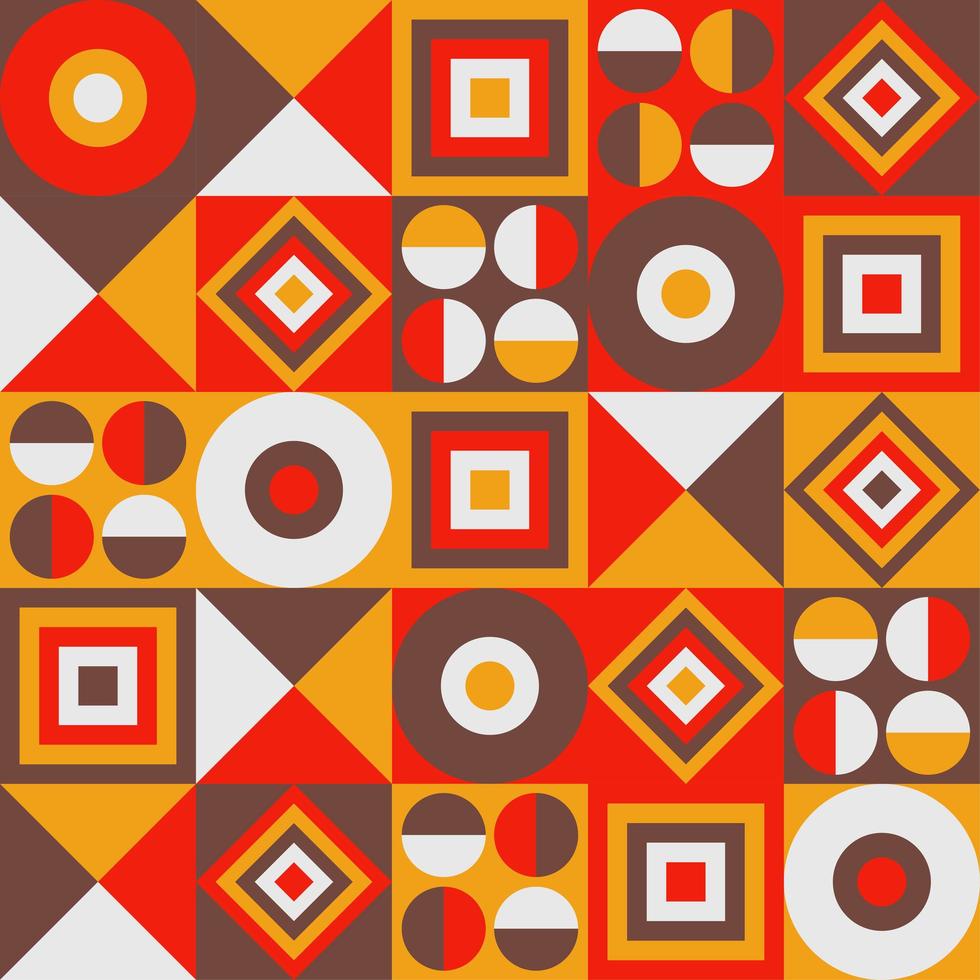 Colorful neo geometric pattern. Modern style. Yellow red objects photo