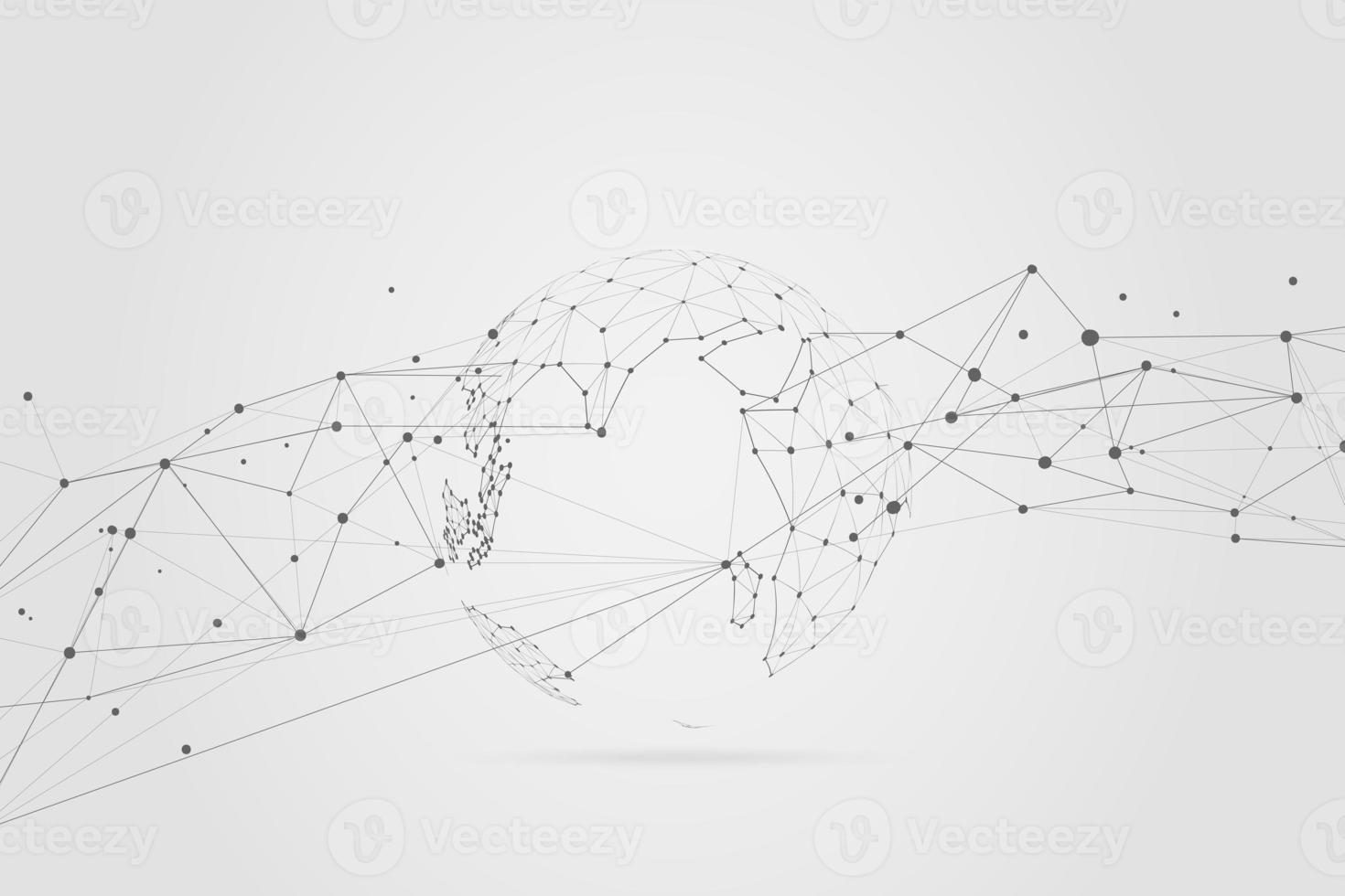 Abstract connecting dots, Polygonal background, connection technology design, photo