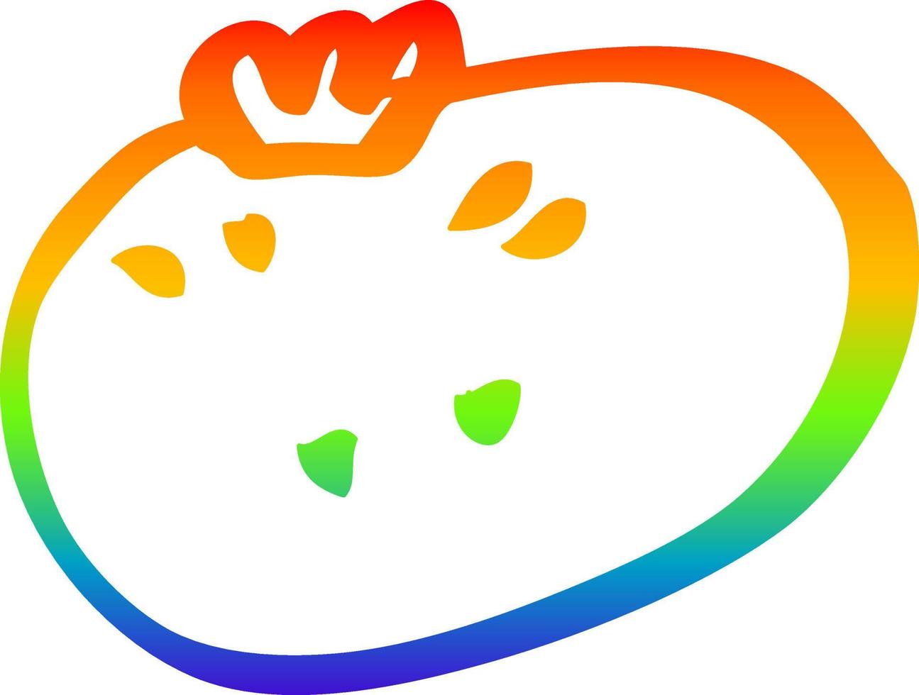 dibujo de línea de gradiente de arco iris naranja de cítricos de dibujos animados vector