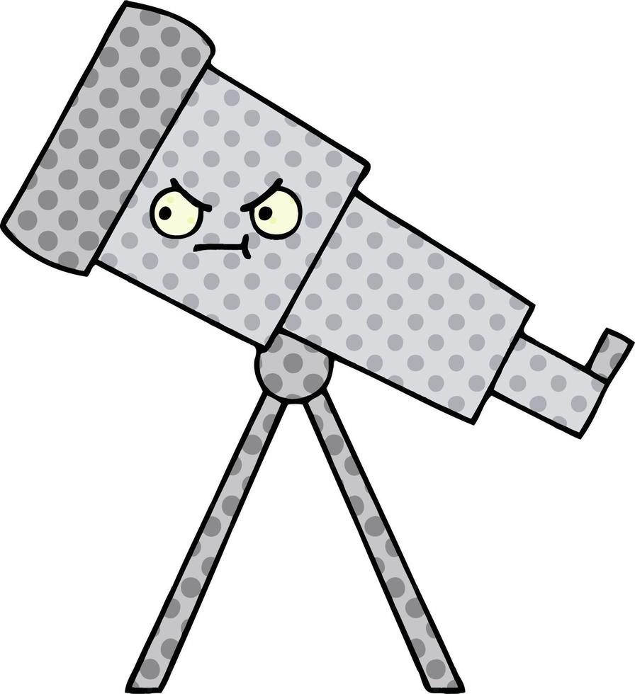 comic book style cartoon telescope vector