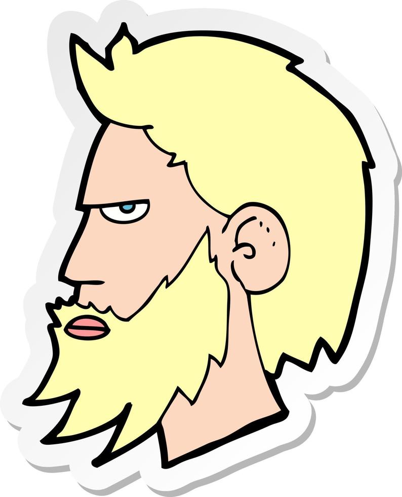 sticker of a cartoon man with beard vector