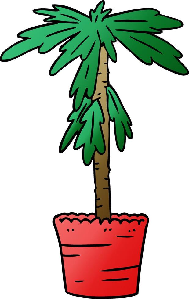 gradient cartoon doodle of a house plant vector